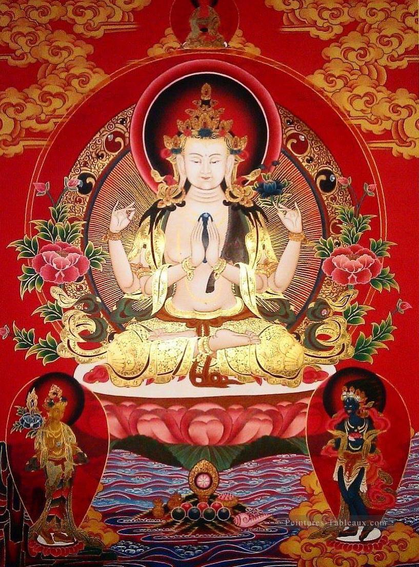 Om mani Padma Hum bouddhisme Peintures à l'huile